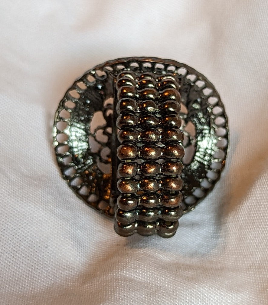 Marcasite Filigree and Rhinestone Ring