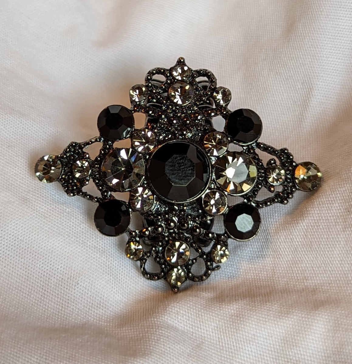 Marcasite Filigree and Rhinestone Ring