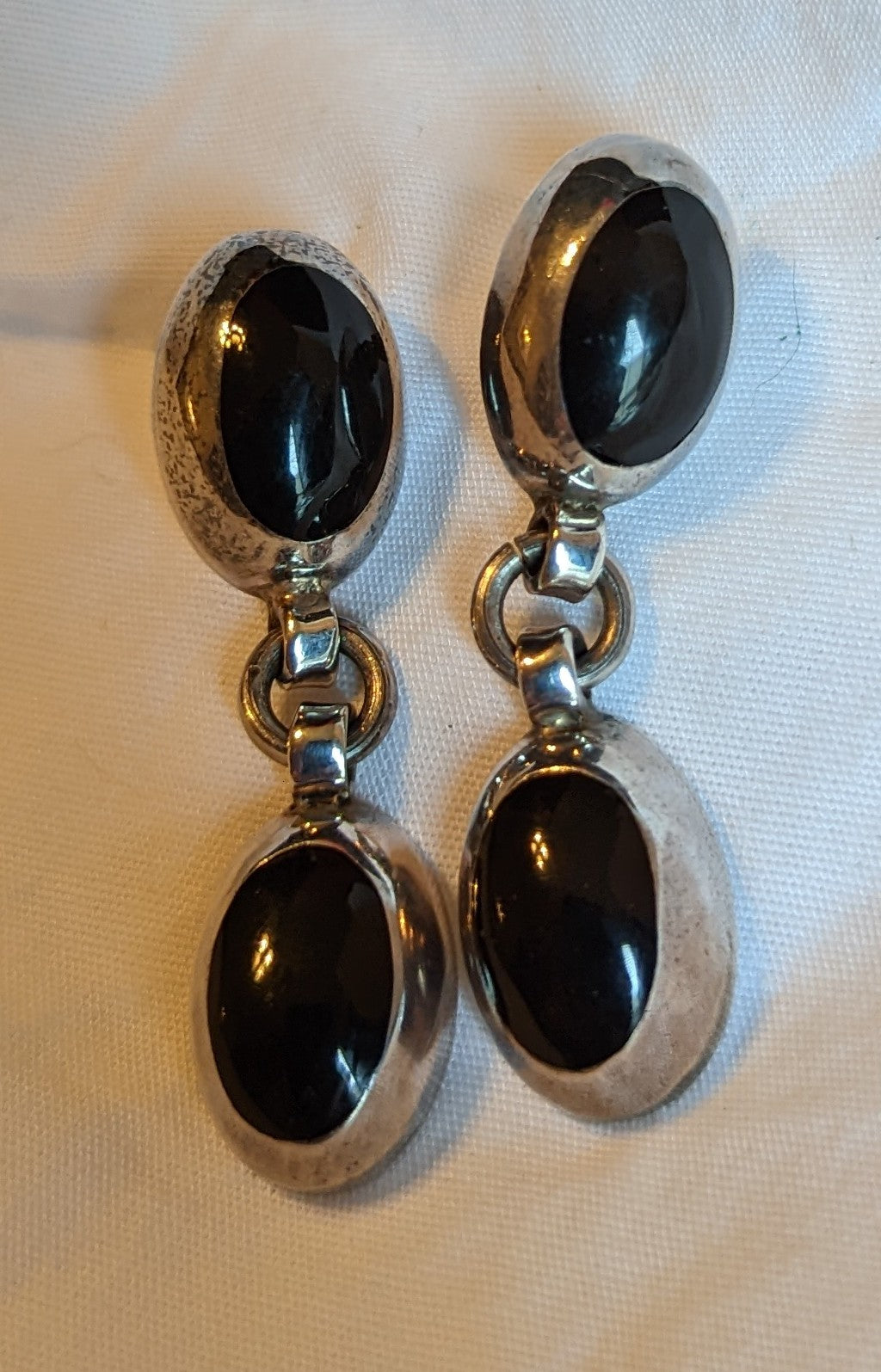 Sterling Silver and Black Onyx Vintage Earrings