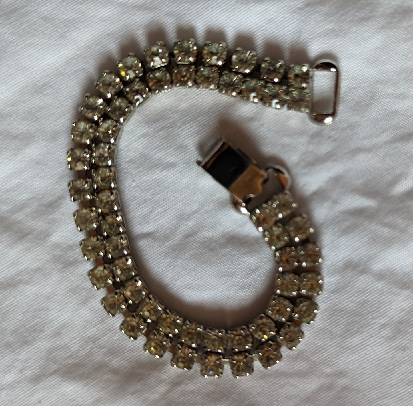 Coro, Double Strand Vintage Rhinestone Tennis Bracelet