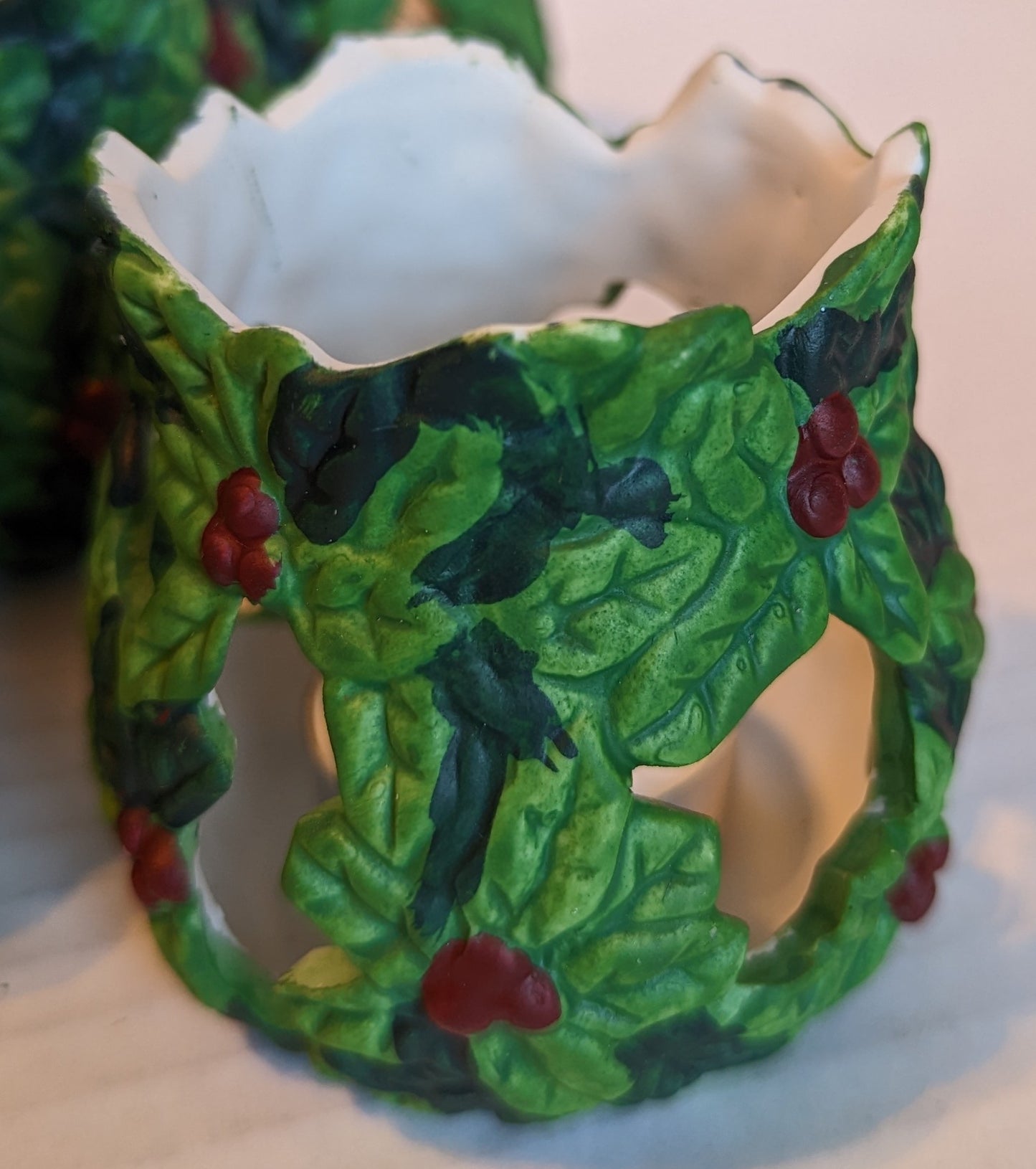 Vintage Porcelain Christmas Votive Holders