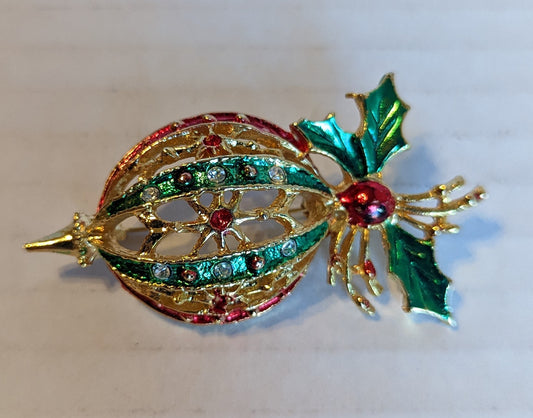 Christmas Bulb Vintage Brooch