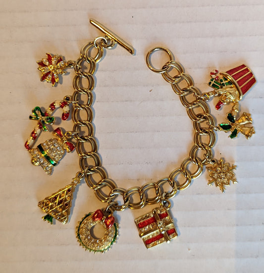 Christmas Charm Bracelet Vintage
