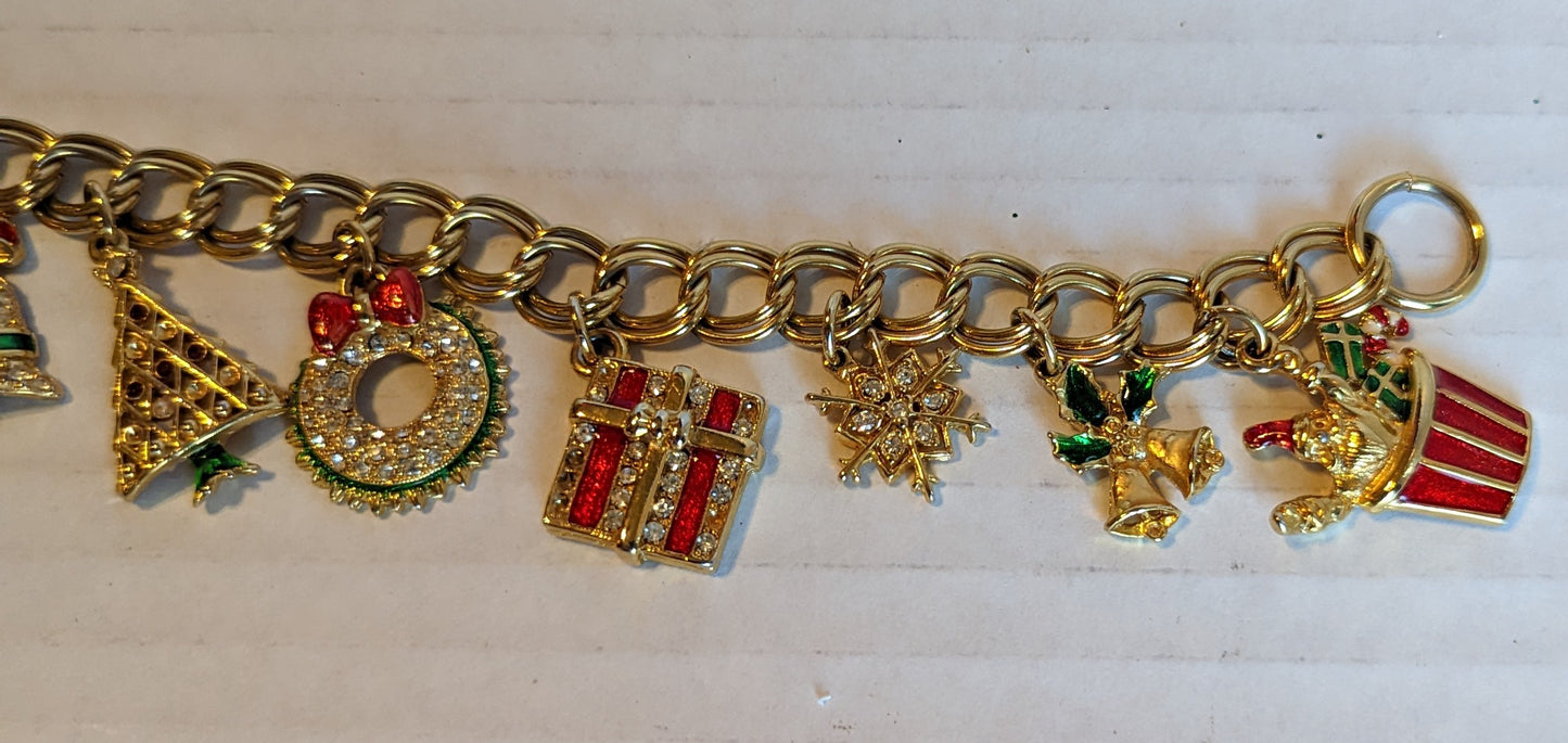 Christmas Charm Bracelet Vintage