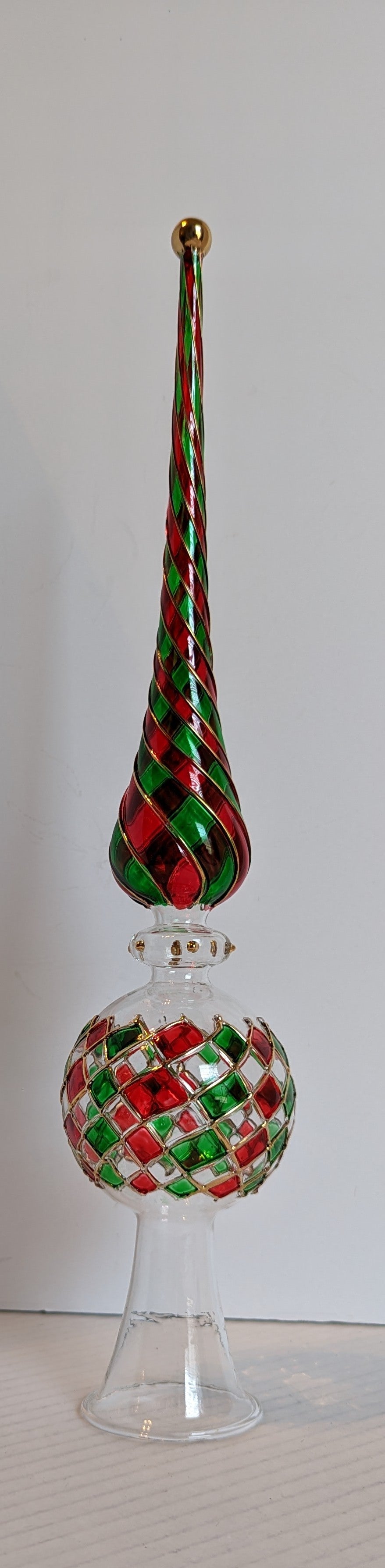 Cracker Barrel Stain Glass Finial/Tree Topper