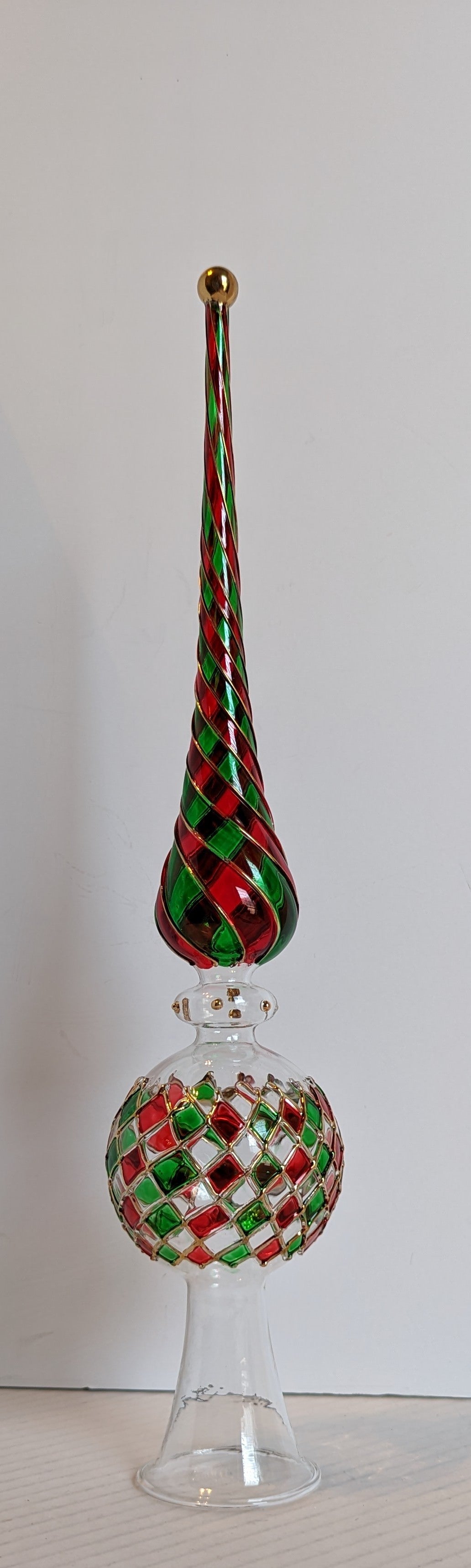 Cracker Barrel Stain Glass Finial/Tree Topper