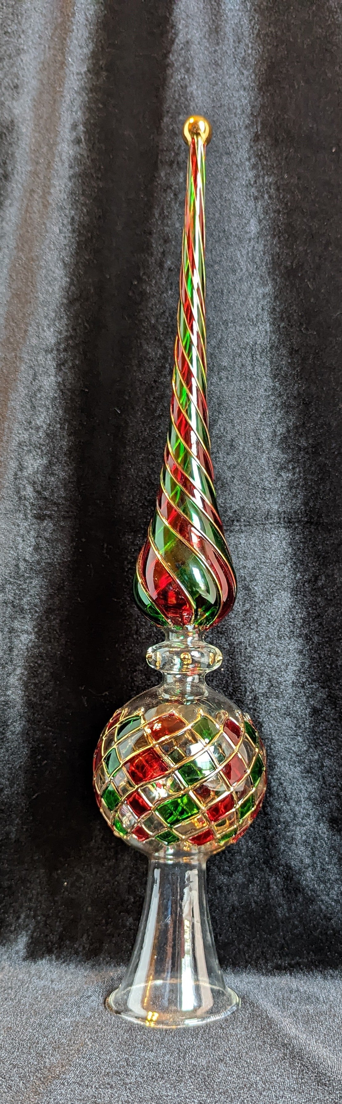 Cracker Barrel Stain Glass Finial/Tree Topper