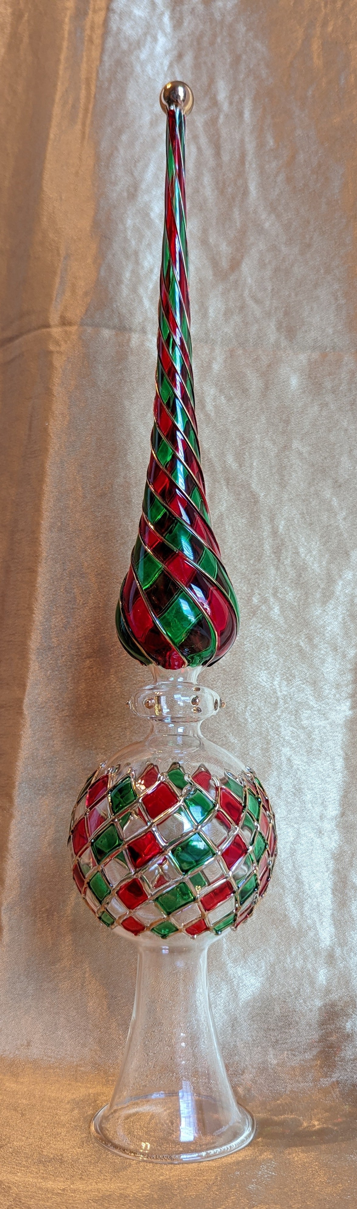 Cracker Barrel Stain Glass Finial/Tree Topper