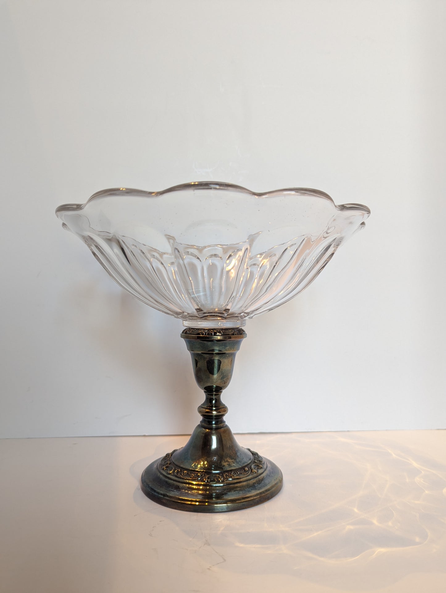 Gorham Glass Compote on Silver Base