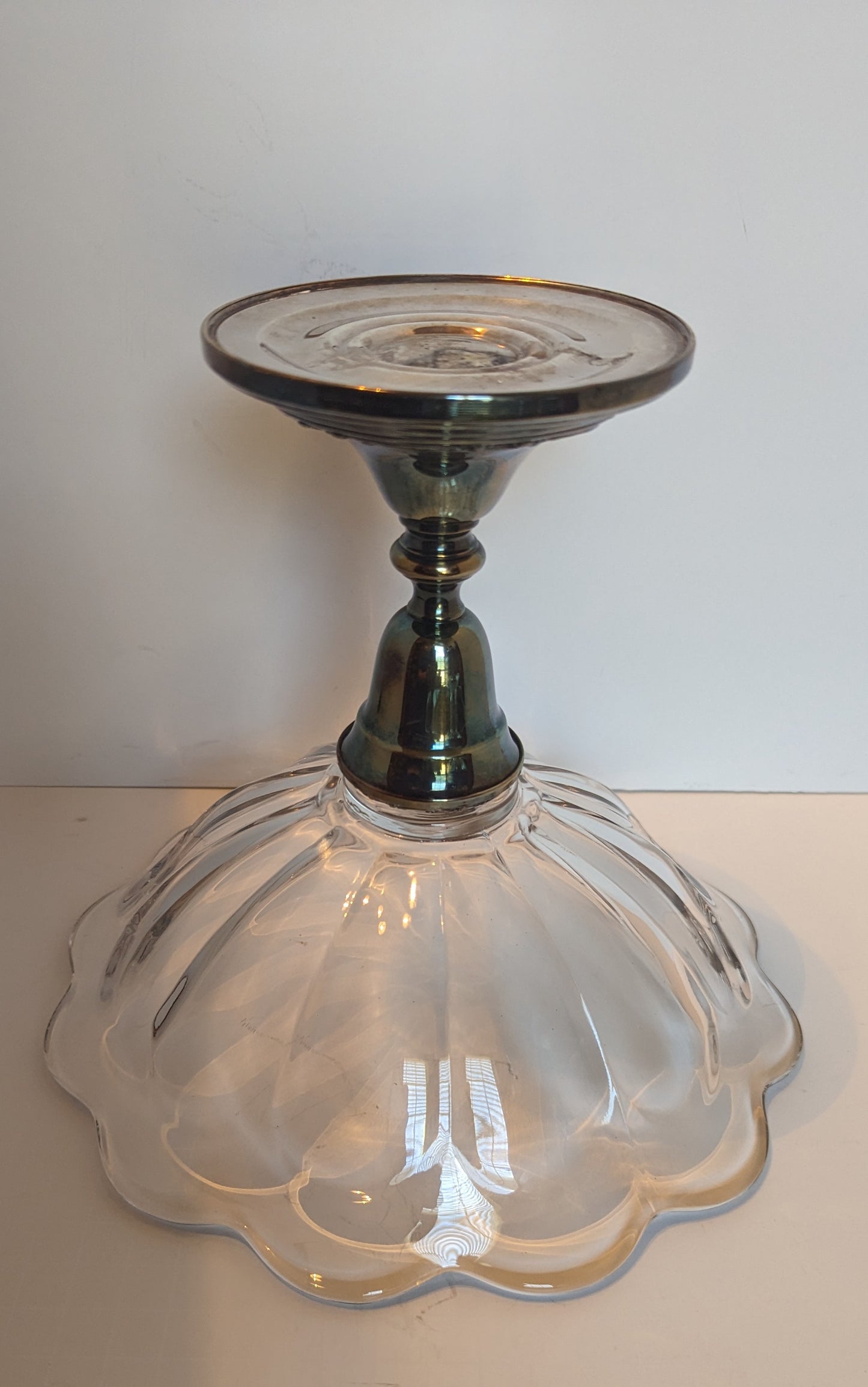 Gorham Glass Compote on Silver Base