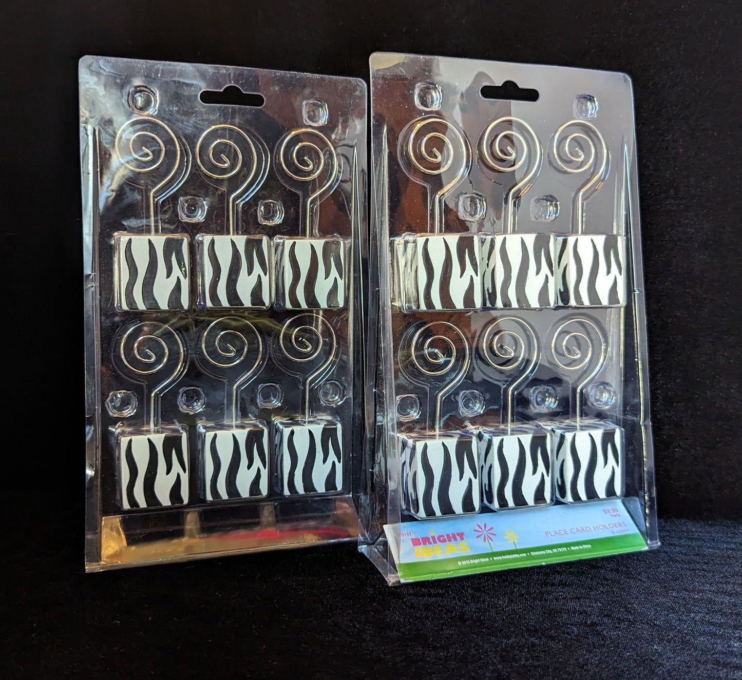 Place Card Holders in Zebra Print(2 sets)