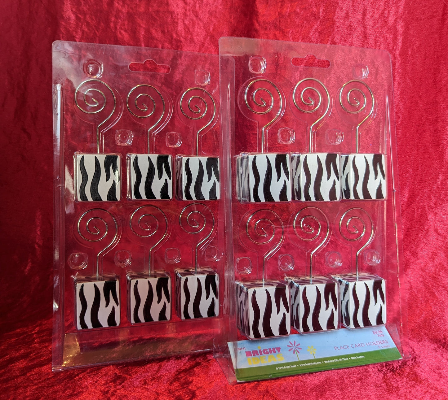 Place Card Holders in Zebra Print(2 sets)