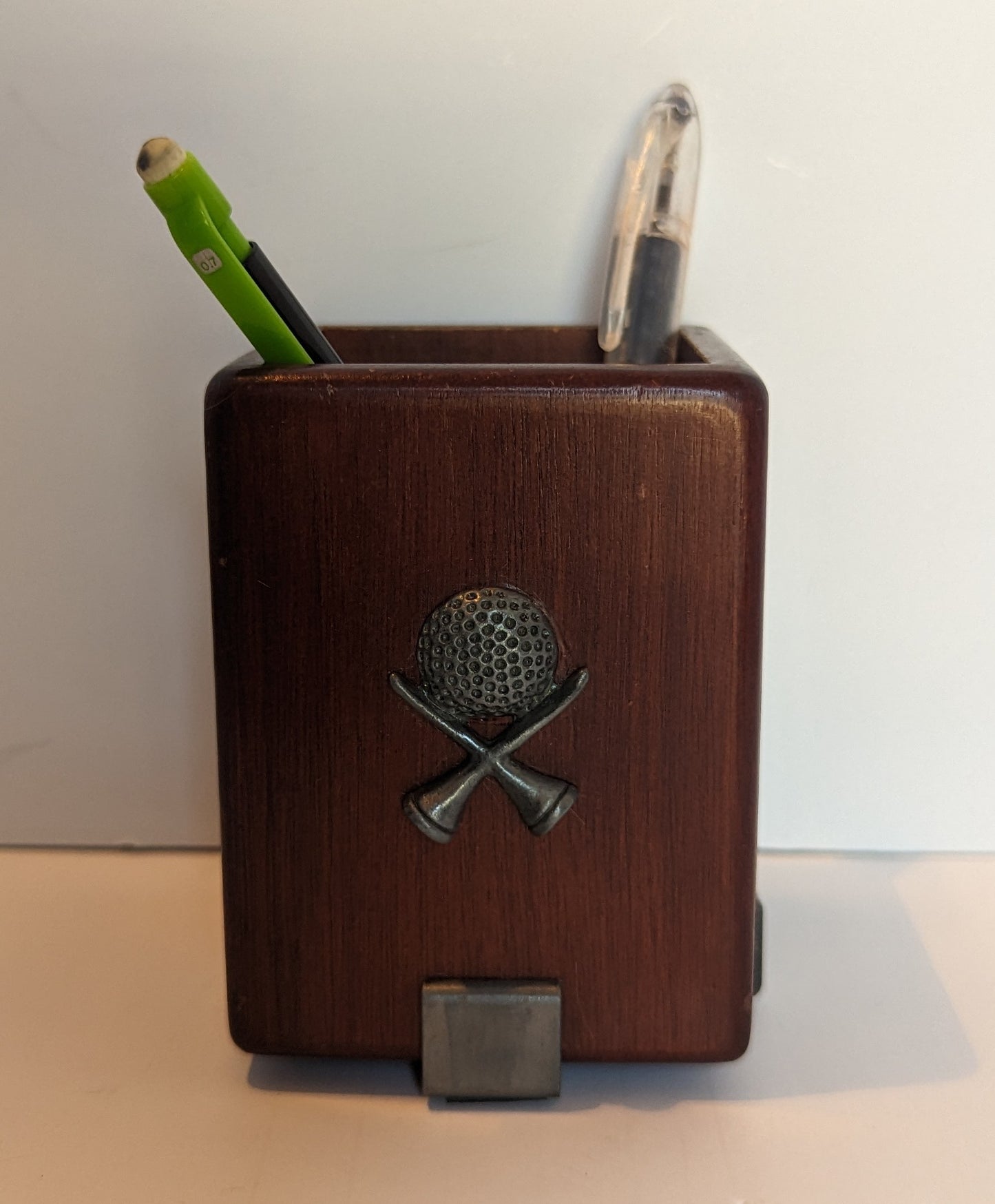 Desktop Golf Themed Wooden Vintage Pen/Pencil Holder